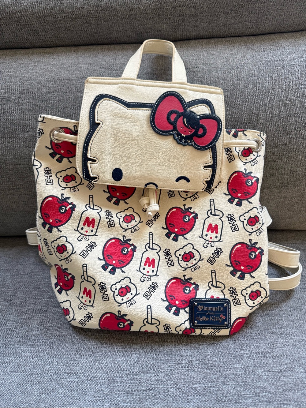 Loungefly Hello Kitty Apple & Milk Drawstring Backpack